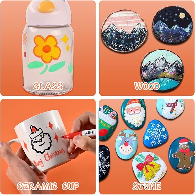 12 Colors Permanent Markers， 144 Pack colored marker sets, Assorted Colors Marker，Fine Point， Permanent Markers Bulk, Fast Dry, Waterproof, work on Plastic, Glass, Metal, Wood and Stone