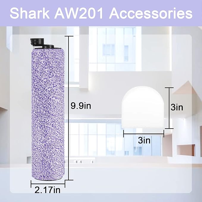 Hydrovac Replacement Brushroll & Filte for Shark WD101 WD201 WD100 WD200 AW201 WD200C WD201C WD101C AW261 wd160 HydroVac XL 3-in-1 vacuum cleaner, compare parts WDB1, WDB2, WDFF1, WDFF2, WDB1F2
