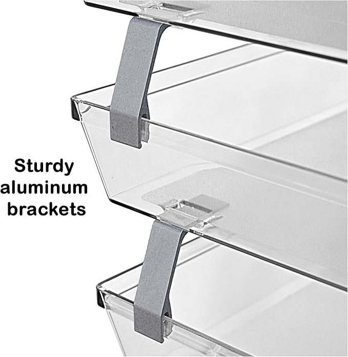 Acrimet Facility 3 Tier Letter Tray, Side Load, Letter Size/A4, Desktop File Organizer, Plastic (Clear Crystal Color)