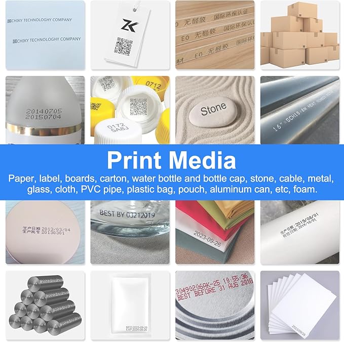 CHIKYTECH Upgraded Mini Inkjet Printer for All Materials, Portable Printing Machine for Date Time Barcode Logo Qrcode Batch Number Image Icons (Mini Inkjet Printer)