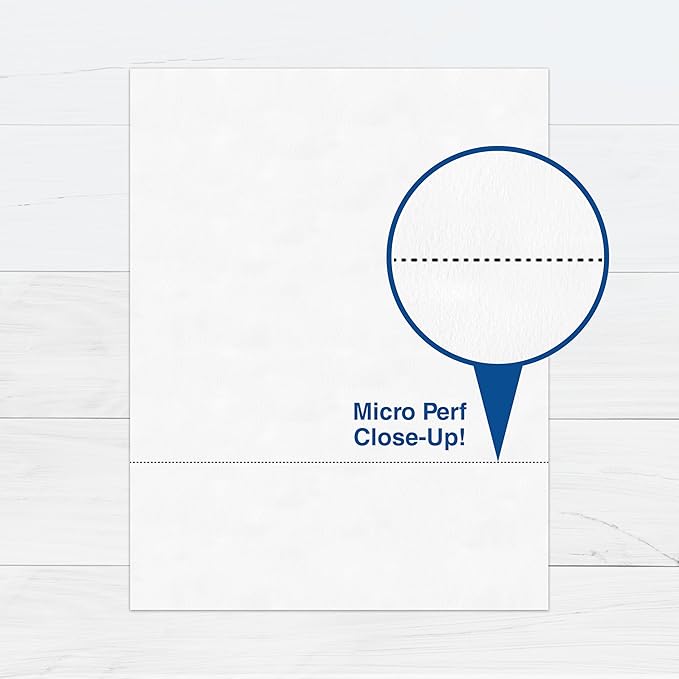 PrintWorks Professional 3" Horizontal Perforated Paper 8.5” x 11” - Perfect For W-2, 1099, & Statement Use - Made in the USA - 500 Sheets - 20 lb - Printer Compatible - White (04167)