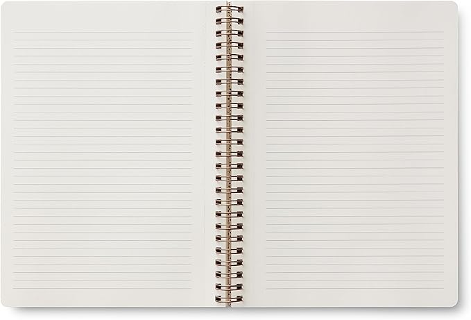 RIFLE PAPER CO. Spiral Notebook | 150 Ruled Pages, Inner Storage Pocket Folders, Double-Spiral Binding, Metallic Gold Foil Accents (8.25" L x 6.25" W), Curio