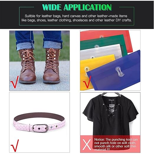 Eyelet Hole Punch Pliers, 3/16 in(5mm) Eyelet Grommet Pliers Kit Metal Eyelets Kits with 400PCS Multicolor Grommets Shoe Eyelets Grommet Sets for Leather Fabric Belt Clothes Decorative Repair