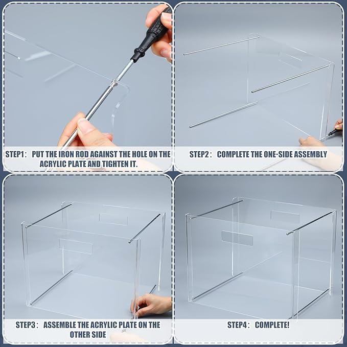 24 Hanging File Folder with Acrylic Organizer for Letter/a4 Size Desktop Clear File Storage Box with Handles for Home Work Office Use(Neutral,Classic)