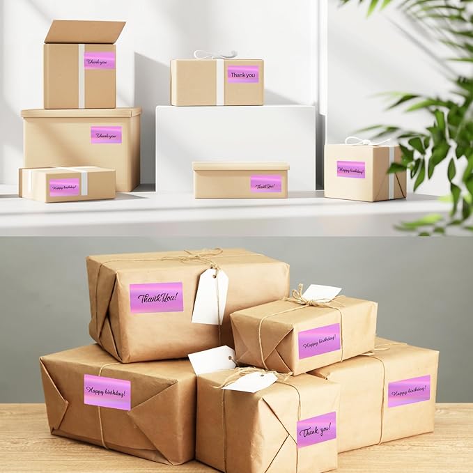 2.25"x1.25" Direct Thermal Labels, Holographic Thermal Printer Labels for Barcode, Self-Adhesive Address Shipping Thermal Label Stickers-1 Roll, 300 Labels, Holographic Pink