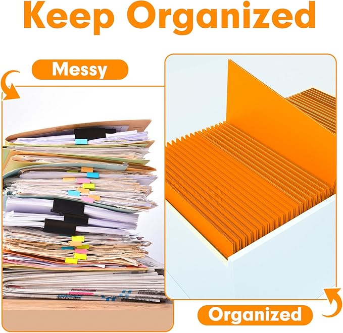 Two Pocket Folders, PANDRI 50 Pack 2 Pocket Folders, Letter Size Paper File Folder for School Office Home Business, Orange