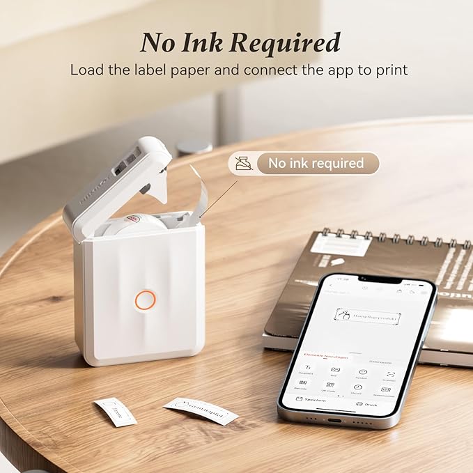 NIIMBOT Label Maker Machine Bluetooth Label Printer for School Home Office Organization, Mini Labeler D110 Label Machine with 3Rolls Labels