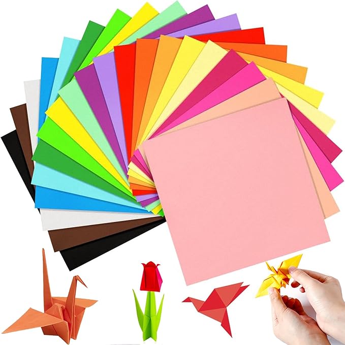 200 Sheets Colored Paper 6 x 6inch - Cezmkio Colored Paper (20 Colors) Assorted 70gsm Handmade Copy Paper Pastel Paper Cardstock for DIY Arts and Crafts Colorful Projects