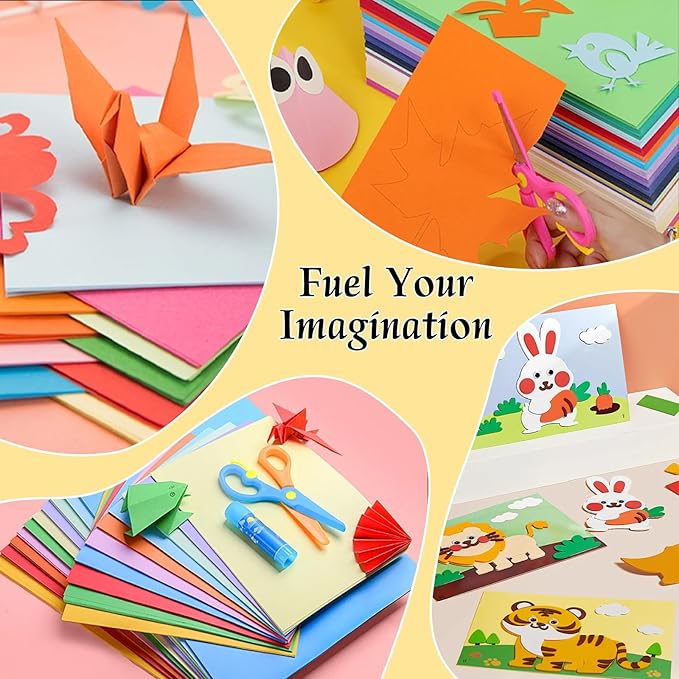 Colored Copy Paper 8.5X11 Inches,100 Sheets 10 Colors Printing Paper 90GSM/24LB Brightness Colored Origami Paper for Arts Crafts DIY School Office Supplies