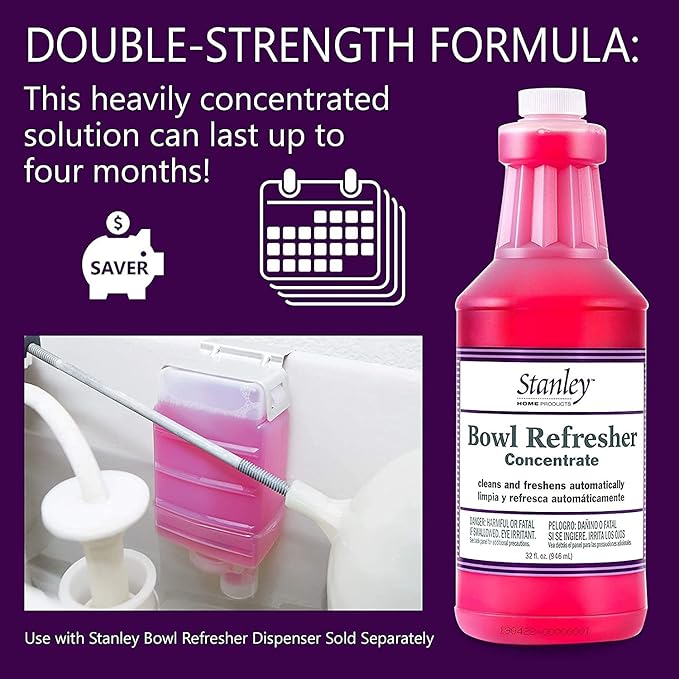 STANLEY HOME PRODUCTS Bowl Refresher Concentrate – Cleans and Freshens Toilets Automatically – 32 fl. oz. (4 Pack)