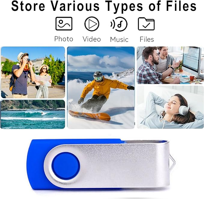 4GB USB Flash Drives 20 Pack 4 GB Thumb Drive TATMOHIK 2.0 USB Drives Bulk 4GB Swivel Design Flash Drive Pack with LED Indicator 4 Gig Jump Drive Pack, USB Stick, Memory Stick, Pen Drive, Blue Color