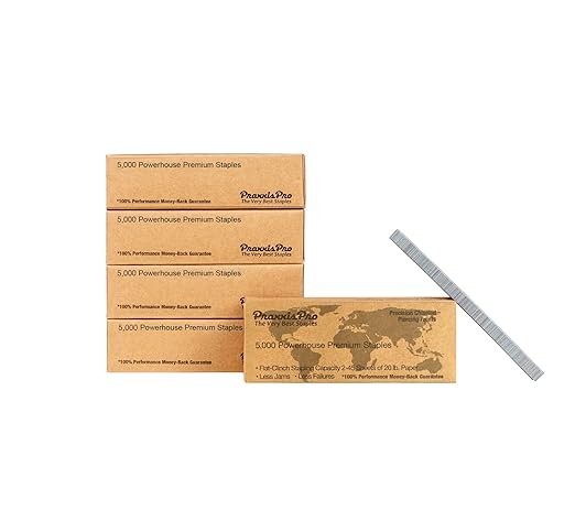 Powerhouse Premium 26/6 Standard Staples - Full-Strip Chisel Pointed Bulk Staples, Compatible with Standard Staplers, Ideal for Office & Heavy Duty Use (25,000)