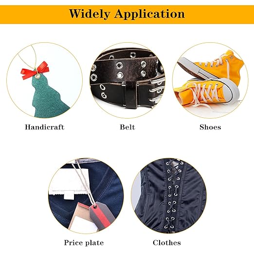 Honoson 3/16 Inch Grommet Tool Kit Eyelet Plier Set Hole Punch Grommet Hand Press Pliers with 200 Pieces of Eyelets for Shoes Clothes Bags(Gold, Silver, Grey, Copper)