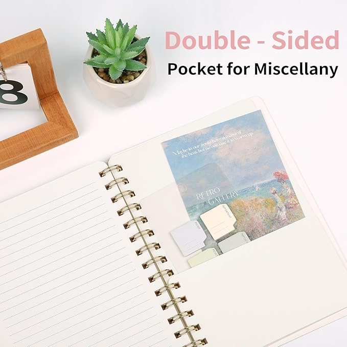 Lined Spiral Notebook College Ruled A5 Journal Book for Note Taking, 160 Pages Writing Journal for Office and Home School Supplies 5.75x8.125 inch (ArmyGreen/Violet/LightYellow)