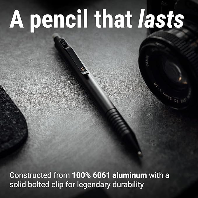 Everyman Oxblood Grafton Mechanical Aluminum Pencil, Premium 0.5mm Lead Writing, Drawing & Sketching, ideal for Professionals, Students and Architects & EDC Pencil