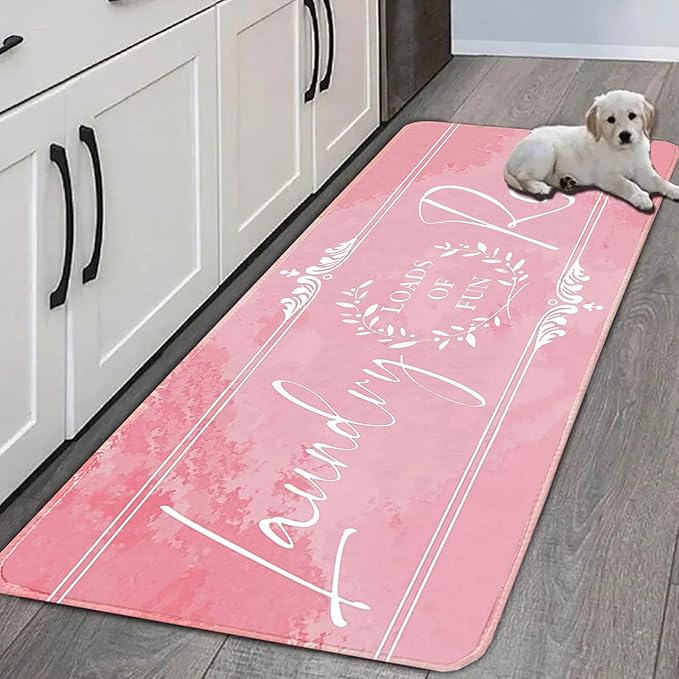 Laundry Room Rug Runner 20"X47" Non Slip Farmhouse Mats Organization and Washable Floor Long Rugs for Laundry Room Accessories Mudroom Kitchen Bathroom Area Rugs Decor