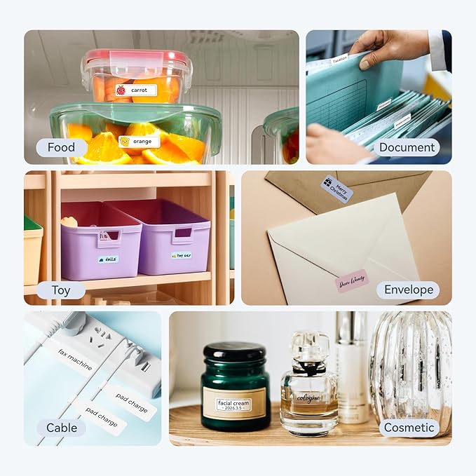 NIIMBOT D110 Upgraded Version Mini Label Maker Machine with Tape, Portable Bluetooth Thermal Printer, Sticker Labeler with Multiple Templates for Office Organization Home Kitchen School, Pink