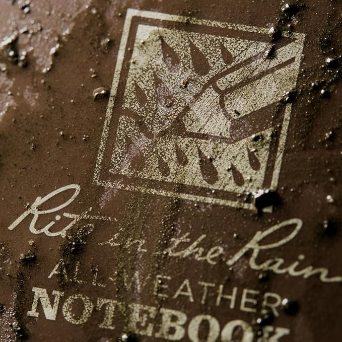 Rite in the Rain Weatherproof Notebook, 4" x 6" Universal Page Pattern Weatherproof Notepad, Brown Cover (No. 446)