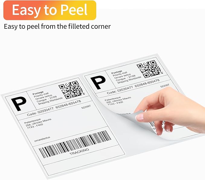 Coopaty Half Sheet Shipping Labels 8.5" x 5.5" Sticker Labels for Laser & Ink Jet Printers, 2 Per Page Self Adhesive Mailing Labels for Packages (500 Sheets, 1000 Labels)