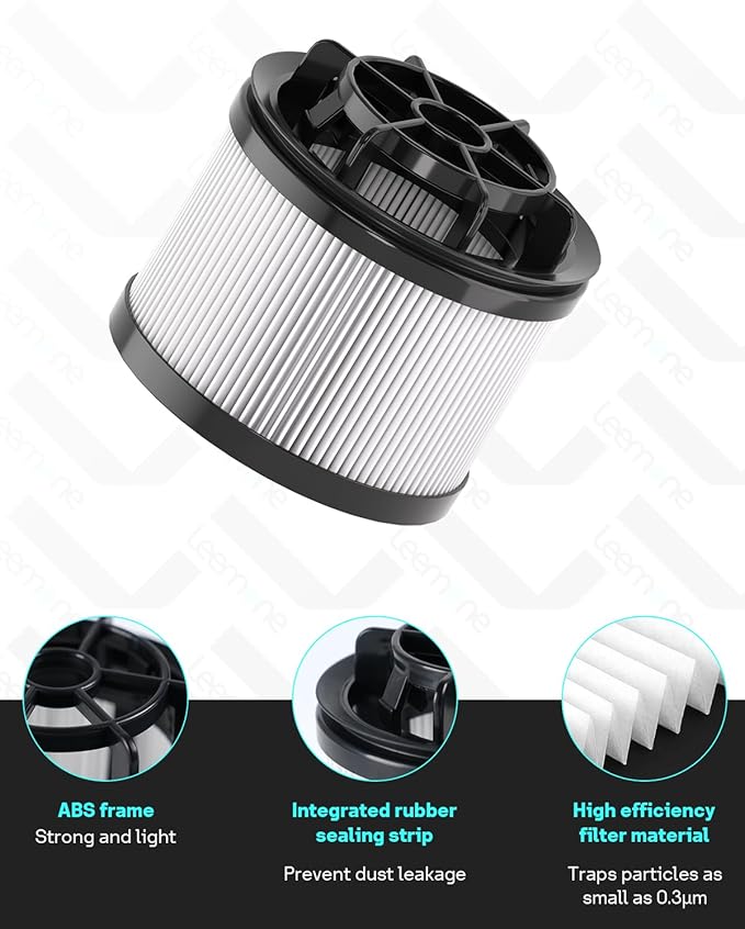 Leemone 18 PCS LVAC-200 Vacuum Filter Replacement, Compatible with Levoit LVAC-200 Cordless Stick Vacuum Cleaner (Model No. LSV-V201-WUS), 8 Pre-Motor Filters and 2 Post-Motor Filters