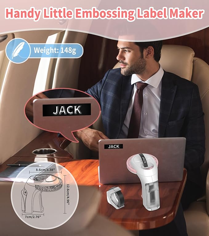 Vixic Embossing Label Maker Machine with Tapes, Vintage Embossed Label Maker, Retro Embossing Machine with 10 Rolls 9mm 3D Embossing Label Tapes for Home Office Kids DIY Crafting School, Pink