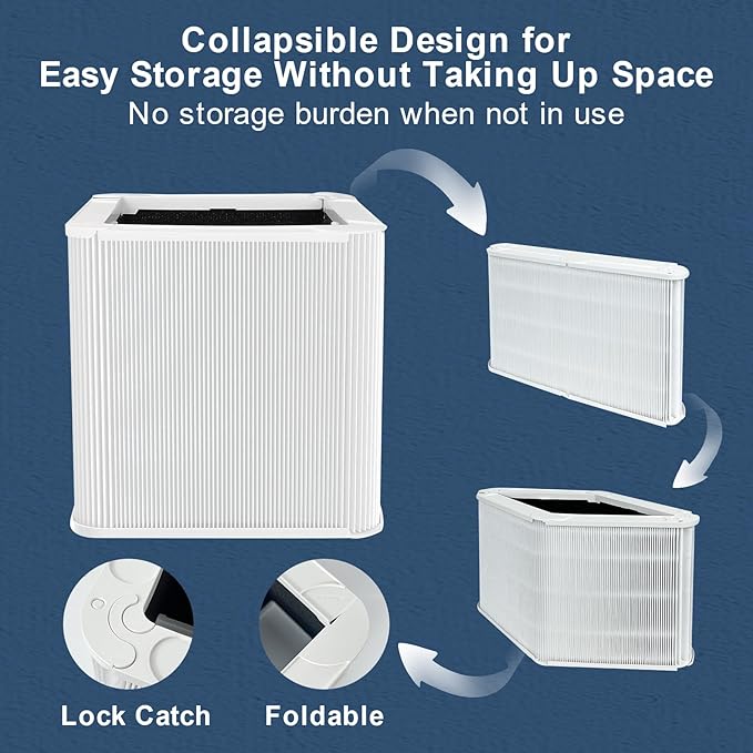 211+ Replacement Filter,Compatible with Blue Pure 211+ Auto Air Cleaner Purifier,2-Stage Filtration System of H13 True Filter and Activated Carbon Filter,White, 2 Pack