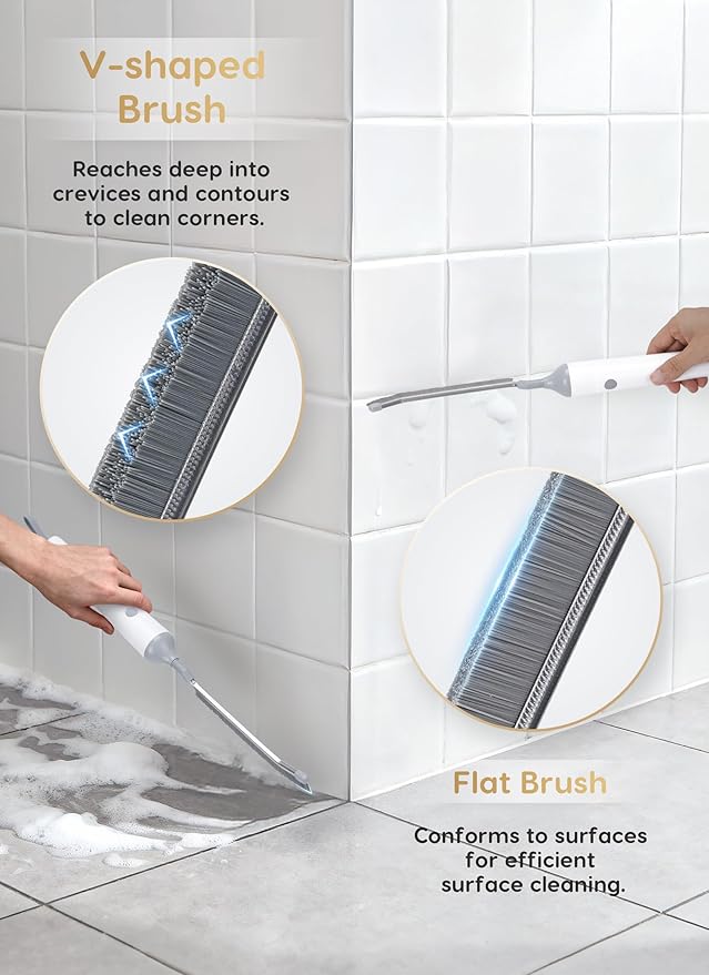 PalNests DIY V-Shaped Hard-Bristle Crevice Brush – Replacement for PalNests Crevice Cleaning Brush CB03 & CB04, Deep Clean for Kitchen, Bathroom, Grout & Tight Gaps, Pack of 3