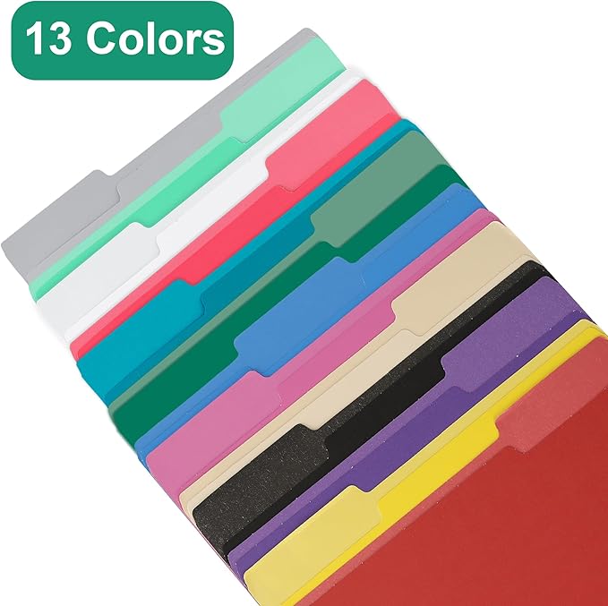 File Folders,18 Pack Two-Tone Colored File Folders Letter Size,Green Folders for School Office Supplies Documents Organization-1/3-Cut Tabs