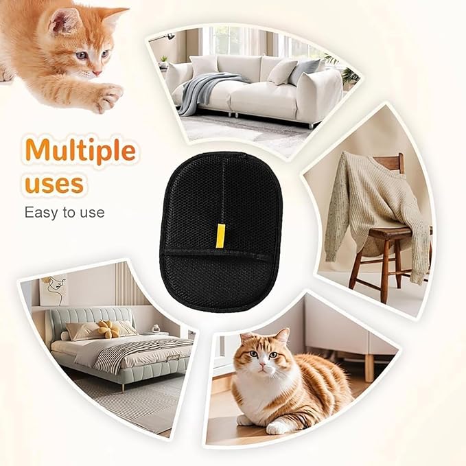 Bopanol Pet Hair Removal Glove, Pet Hair Remover Gloves for Cats & Dogs, Dogs, Electrostatic Pet Hair Removal Gloves Brush for Pets Hair, Suitable for All Pets (2pcs)