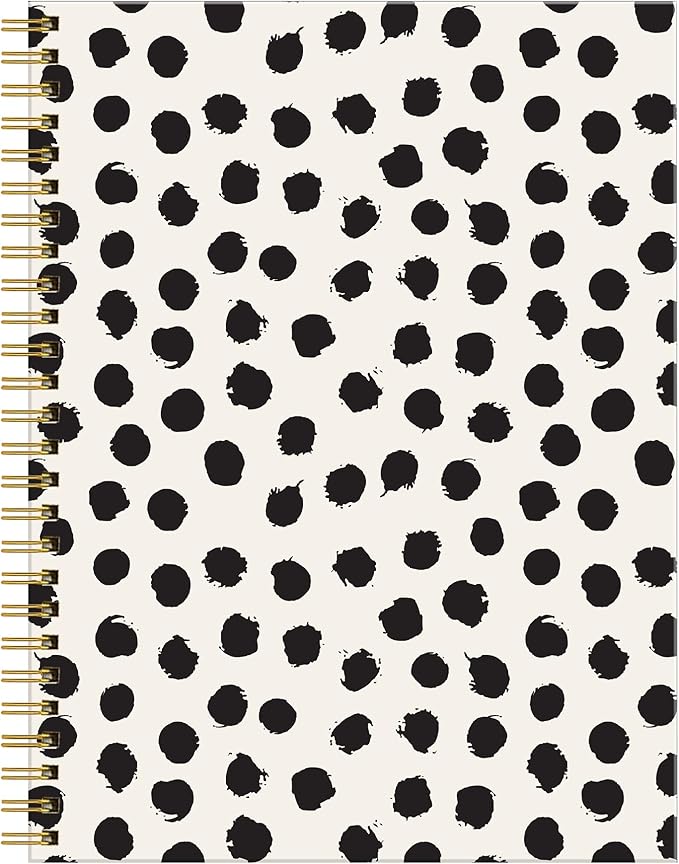 Spiral Journal Notebook for Women,A5 College Ruled Notebooks 6"x 8.4", 120 Pages Lined Journal with Premium Thick Paper,Perfect for School Office Home Gifts(Cute Polka Dot)