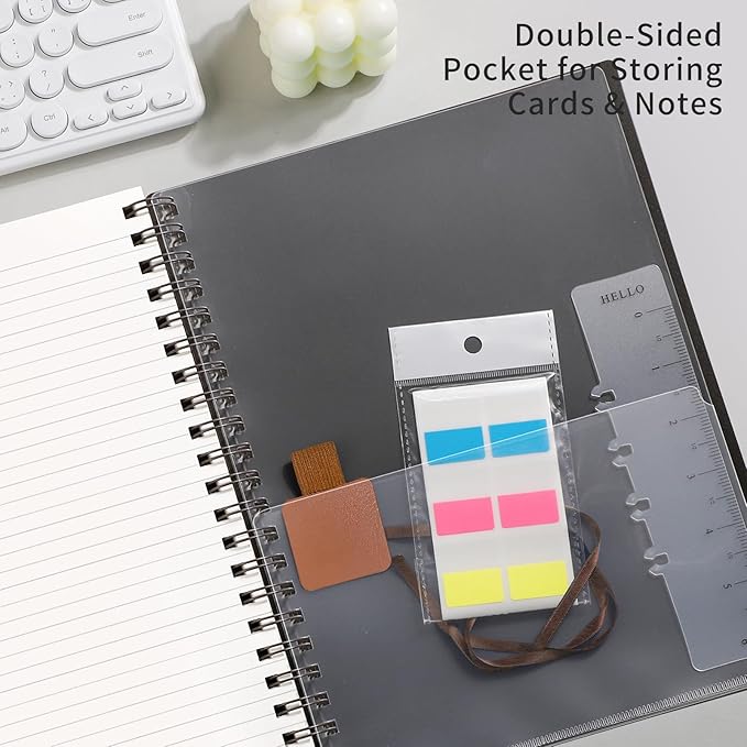 EMSHOI B5 Spiral Notebook College Ruled Lined Journal, Large 7.48" X 10.15", 300 Pages/150 Sheets, 100gsm Thick Paper, Waterproof Hardcover, for Office School Women Men Work Writing Notes, Coffee