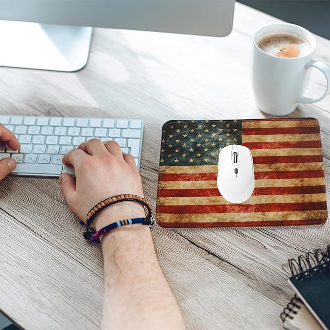 American Flag Gaming Mouse Pad, Large Mouse Pad for Desk Mat XL Mousepad, Stitched Edges Non-Slip Rubber Base Mouse Pads for Computers Laptop (USA Flag-Small-Red)