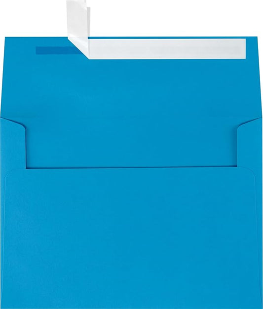 LUXPaper A7 Invitation Envelopes | Peel & Press | 5 1/4" x 7 1/4" | Pool Blue | 80lb. Text | 1,000 Qty