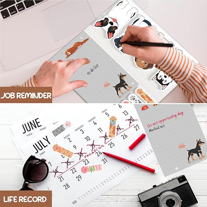Dog Sticky Notes Set, 420 Sheets Cute Cartoon Animal Dogs Self-Stick Notes Pads Dogs Themed Memo Pads Dog Paw Page Markers Sticky Index Tabs for Home Office School Supplies