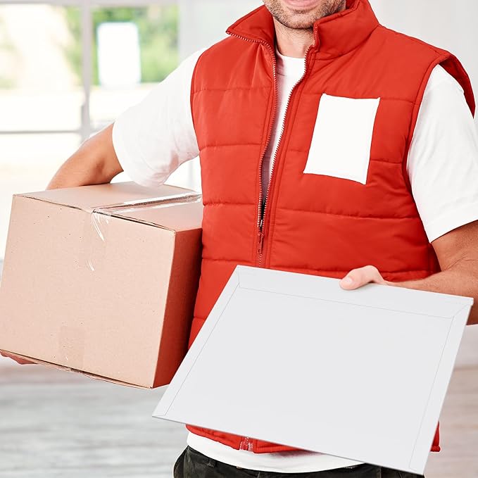 50 Pack 11x14 inch White Rigid Mailer, Self Seal Photo Document Mailers, Stay Flat White Cardboard Envelopes Photography Mailers for Papers,Photos, Document