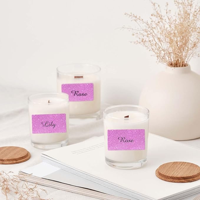 2.25"x1.25" Holographic Thermal Labels Stickers, Glitter Direct Thermal Printer Labels, Waterproof Self-Adhesive Address Shipping Label Stickers, 300 Sheet/ 1 Roll, Holographic Shiny Pink