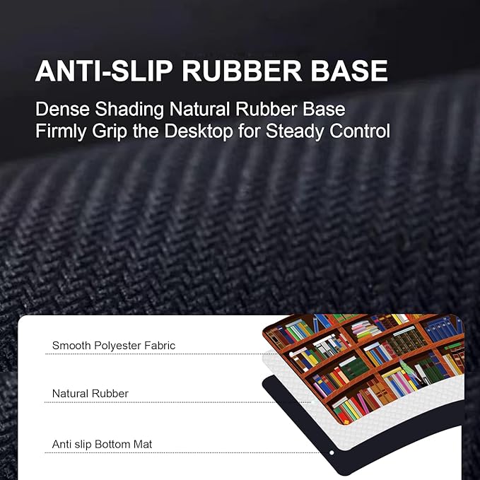 Large Desk Mat, Desk Matt for Desktop, Computer Gaming Mouse Pads, Anti-Slip Rubber Base, Stitched Edges Soft Mat for Desktop Office Home 31.5 x 11.8 Inches (Colorful Books)