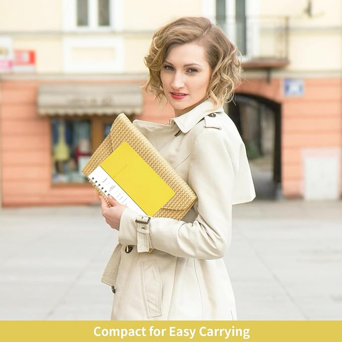 Spiral Notebook-6.10" x 8.19" College Ruled Journal with Inner Pockets and 160 Pages,PU Leather Cover Business Journal, Twin-Wire Binding Notebook Perfect for Office & Home School Supplies