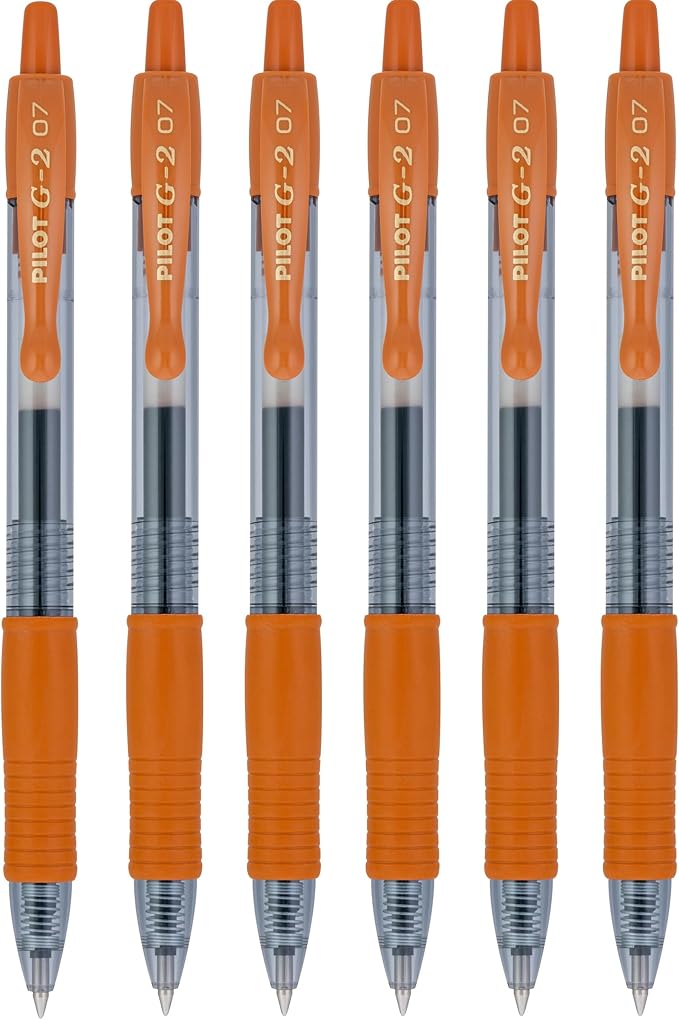 PILOT G2 Premium Refillable & Retractable Rolling Ball Gel Pens, 0.7mm Fine Point, Caramel Brown, 6-Pack