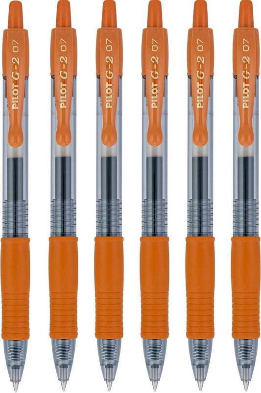 PILOT G2 Premium Refillable & Retractable Rolling Ball Gel Pens, 0.7mm Fine Point, Caramel Brown, 6-Pack