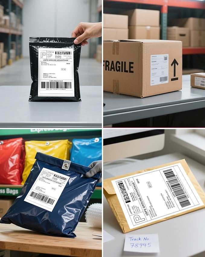 4x6 Thermal Labels Roll – 40 Rolls, 250 Labels/Roll – Perforated & Strong Adhesive Shipping Labels 4x6 – Commercial Grade Thermal Printer Labels for Shipping and Mailing