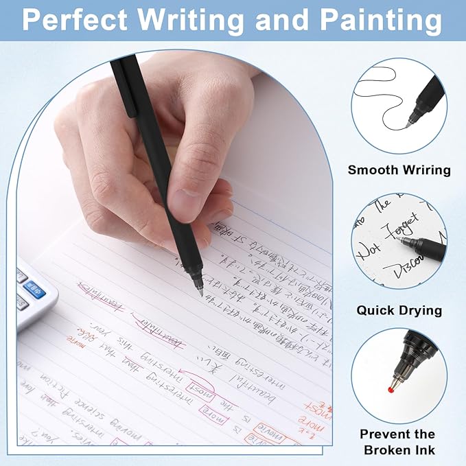 WY WENYUAN Pens Bulk, 30-Pack Black Ballpoint Pens (1.0mm Medium Point) - Smooth Writing No-Smear Click-Type Bulk Pens for School,Corporate,Journals