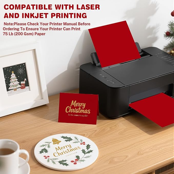 Cardstock 8.5 X 11, 80 Sheets Red Card Stock, 75lb/ 200gsm Copy Paper, Cardstock Printer Paper for Art, Drawing, Invitations, DIY Cards, Watercolor, Craft, Construction, School & Office Supplies