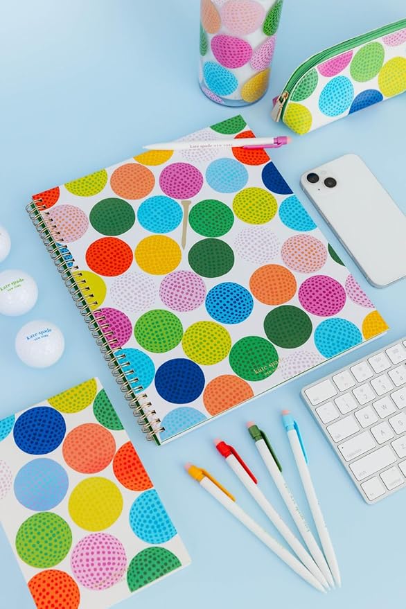 Kate Spade New York Large College Ruled Notebook, 11" x 9.5" Spiral Notebook with 160 Pages