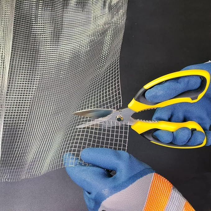 Ultra Sharp Stainless Steel Shears, Heavy Duty Scissors with Protective Cover, All Purpose Carpet Shears, Easy Cutting Cardboard, Leather, Fabric, Wires