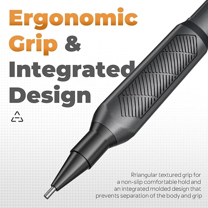 Nicpro 3 Pack Weatherproof Mechanical Pencil Set, 1.3mm Mechanical Pencils, Heavy Duty Lead Pencil for Outdoor All Weather Marking Drafting Drawing with 75 Lead Refills, Erasers, Case (Black, HD1000)