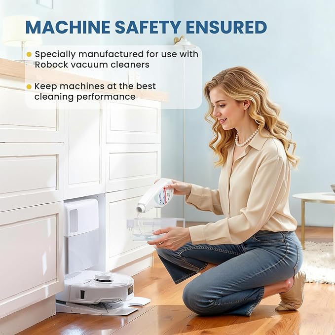 CPLIKE Floor Cleaning Solution for Mops, Compatible with Roborock (Qrevo/Q7/Q10/Saros 10R) and Other Brand Robot Vacuum and Mop Cleaner, Tea Tree Scent, 16.23 fl oz, Pack of 2