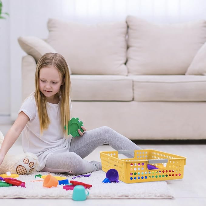 4A Paper Tray Organizer,4 Pack Paper Tray Durable Desk Storage Bins,Stackable School Supply Holder, Student Paper, Office Organizer & Teacher's Document Sorter (13.58"L x 10.23"W x 3.34"H) (Mixed 2)