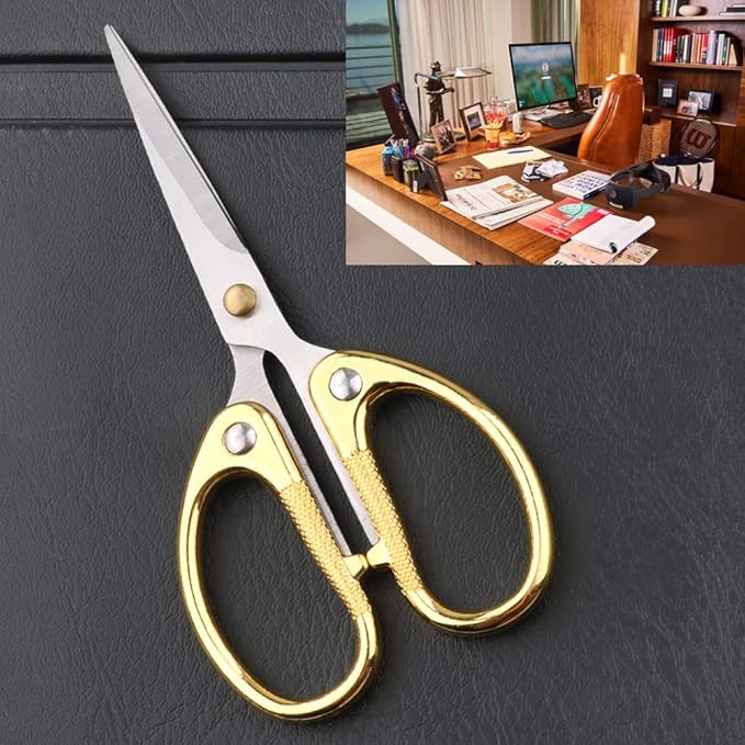 5" Small Sewing Scissors All Purpose Scissors Stainless Steel Tip Shears DIY Tools Office Scissor for Home Office School Sewing Fabric Handcraft Craft Art Work Needlework Everyday Use Gold