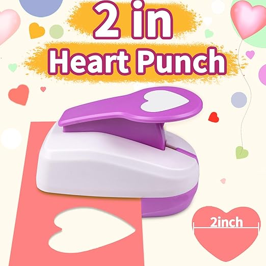 Heart Paper Punch, Paper Punch for Crafting, 2 inch Heart Hole Punches, Hearts Punches for Papers Crafts, Hearts Shaped Hole Puncher, Large Hearted Hole Puncher, Hearted ScrapbookingPunch